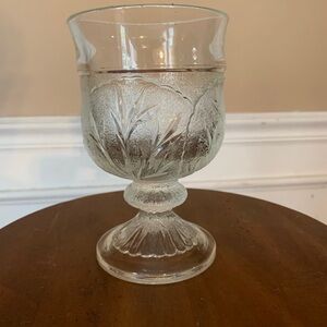 Indiana Glass Pebble Leaf Water Goblet